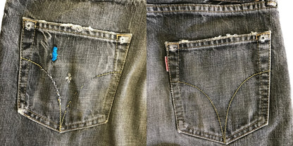 HYSTERIC GLAMOUR ヒステリックグラマー ジーンズ メンズ スタッズ ダメージ加工 32インチ デニム ボトムス カジュアル 中古 W1