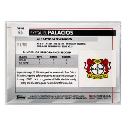 TOPPS サッカーカード CHROME EXEQUIEL PALACIOS BAYER 04 LEVERKUSEN /99 #65 中古 IT1