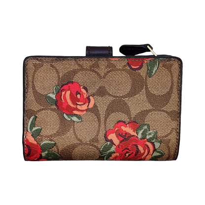 COACH コーチ 財布 レディース 二つ折り L字ファスナー ミニ コンパクト シグネチャー 花柄 F39190 中古 T1