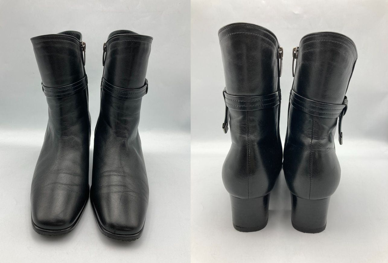 RiZComfort リズコンフォート サイドジップ レザー ショートブーツ 0603 サイズ23.0cm 中古 D4