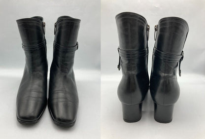 RiZComfort リズコンフォート サイドジップ レザー ショートブーツ 0603 サイズ23.0cm 中古 D4