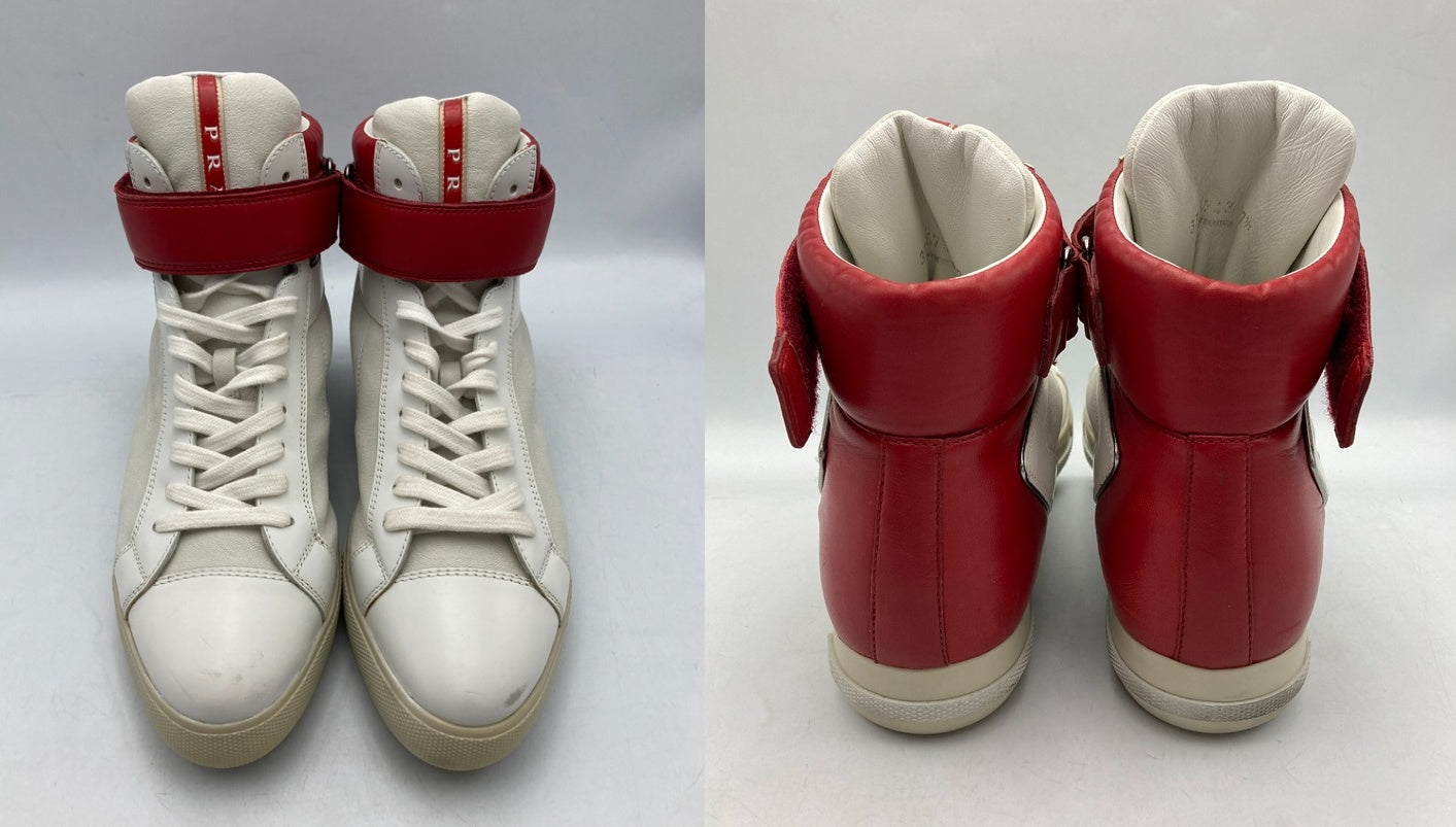 PRADA プラダスポーツ レザー ハイカットスニーカー 3T5743 サイズ37 1/2 レディース 中古 D4