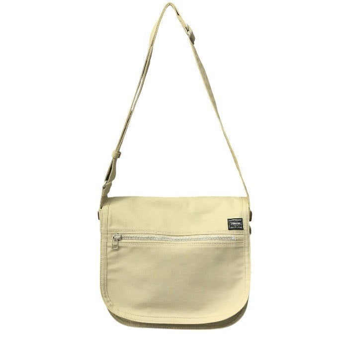 PORTER GIRL ポーター ガール NAKED ネイキッド ショルダーバッグ M ベージュ 鞄 キャンバス レディース 中古 WK1