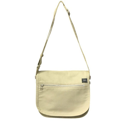 PORTER GIRL ポーター ガール NAKED ネイキッド ショルダーバッグ M ベージュ 鞄 キャンバス レディース 中古 WK1