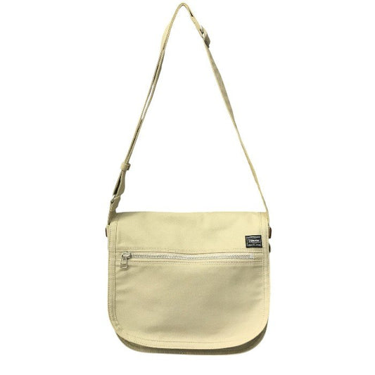 PORTER GIRL ポーター ガール NAKED ネイキッド ショルダーバッグ M ベージュ 鞄 キャンバス レディース 中古 WK1