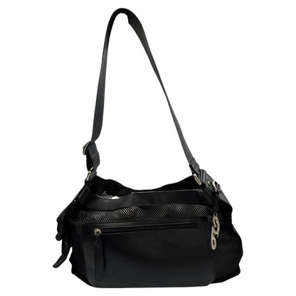 DOLCE＆GABBANA ドルチェ＆ガッバーナ メッシュ ショルダー バッグ 鞄 肩掛け レザー メンズ レディース 中古 W４