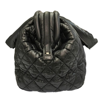 CHANEL シャネル コココクーン ミニボストンバッグ レディース ナイロン トート/ハンドバッグ キルティング 軽量 ブラック A47205 中古 T1