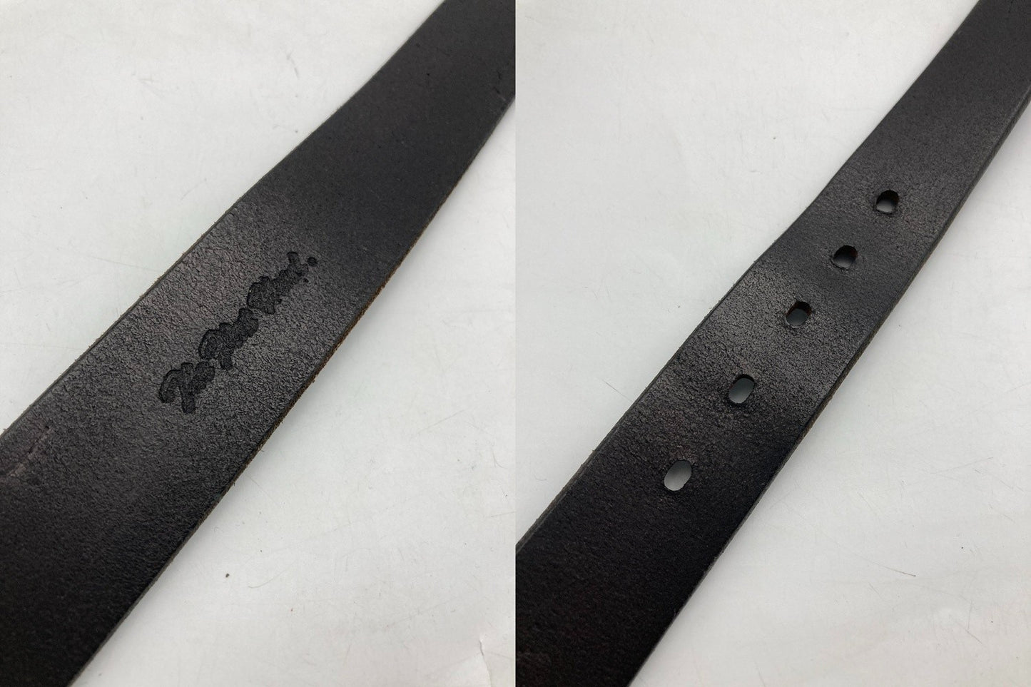 THE FLAT HEAD フラットヘッド プレートバックル レザーベルト ブラック サイズ32 中古 D4