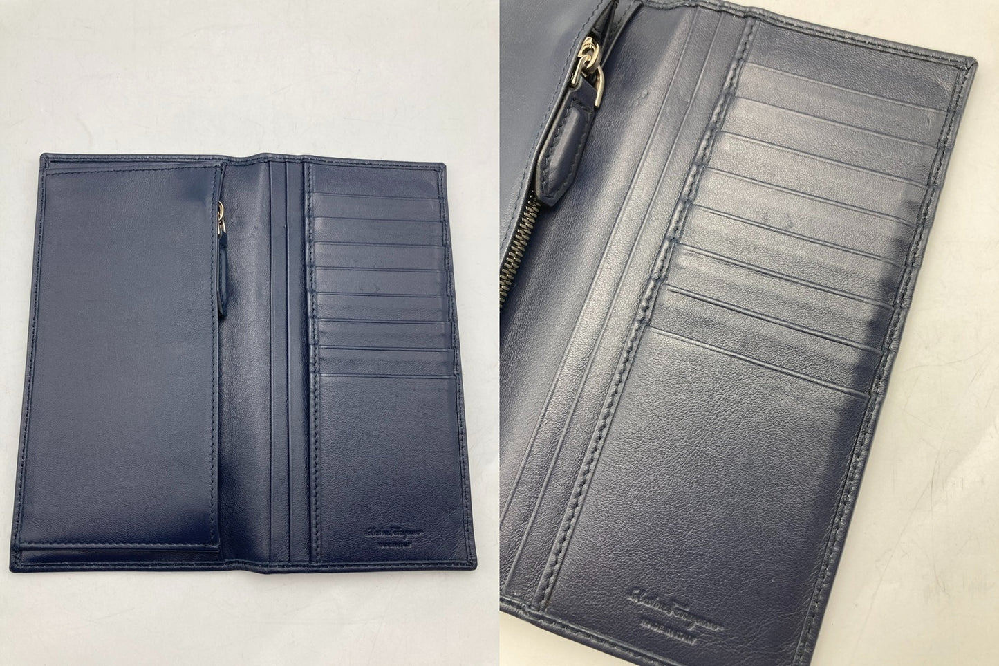 Salvatore Ferragamo サルヴァトーレフェラガモ レザー 2つ折り長財布 メンズ 中古 D4