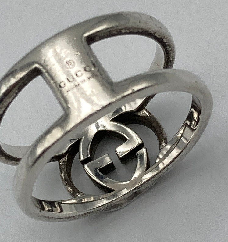 GUCCI グッチ インターロッキングG リング シルバー925 16号 中古 D4