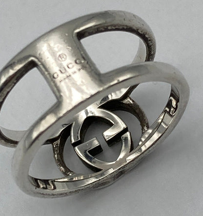 GUCCI グッチ インターロッキングG リング シルバー925 16号 中古 D4