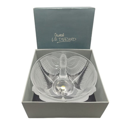 【未使用品】 J.G.DURAND J.G.デュラン PALOMA 25.5cm Doves in Flight クリスタルボウル フランス製 中古 H4