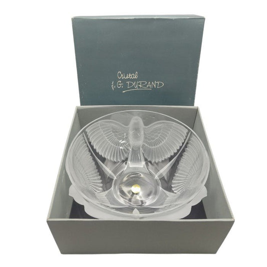 【未使用品】 J.G.DURAND J.G.デュラン PALOMA 25.5cm Doves in Flight クリスタルボウル フランス製 中古 H4