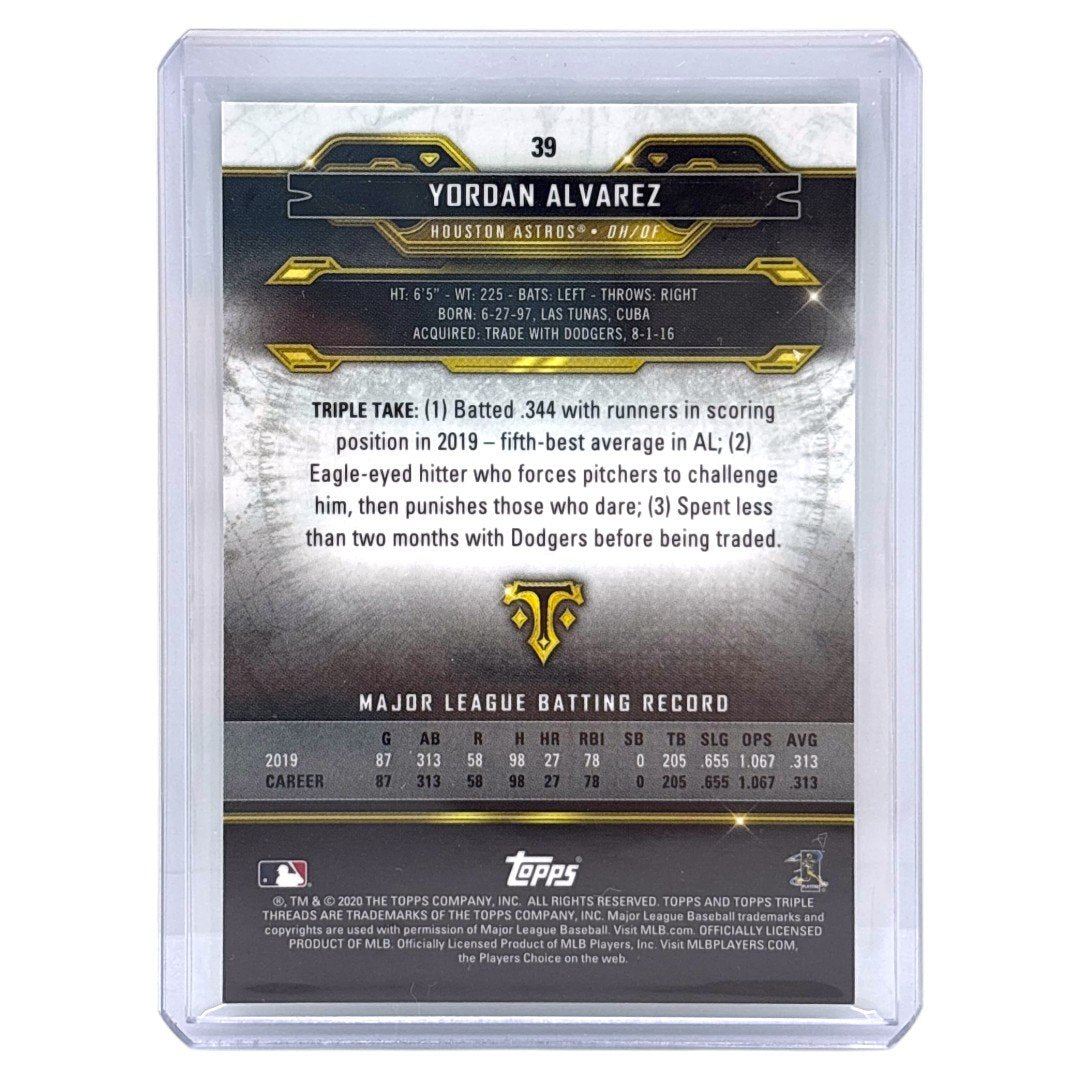 TOPPS MLBカード TRIPLE THREADS YORDAN ALVAREZ HOUSTON ASTROS /275 #39 中古 IT1