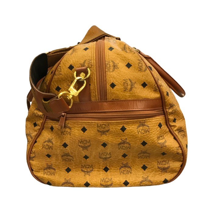 MCM モノグラム ボストンバッグ ユニセックス 旅行鞄 ショルダー付き 大型 ブラウン 中古 T1