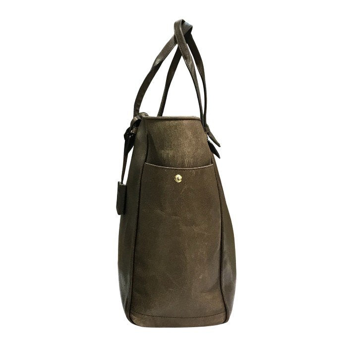 LOEWE ロエベ ヘリテージ トートバッグ レディース レザー ロゴ型押し 大型 ダークブラウン 中古 T1