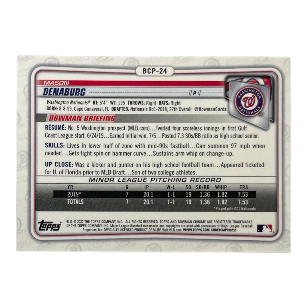 TOPPS MLBカード BOWMAN CHROME MASON DENABURG WASHINGTON NATIONALS /150 #BCP-24 中古 IT2