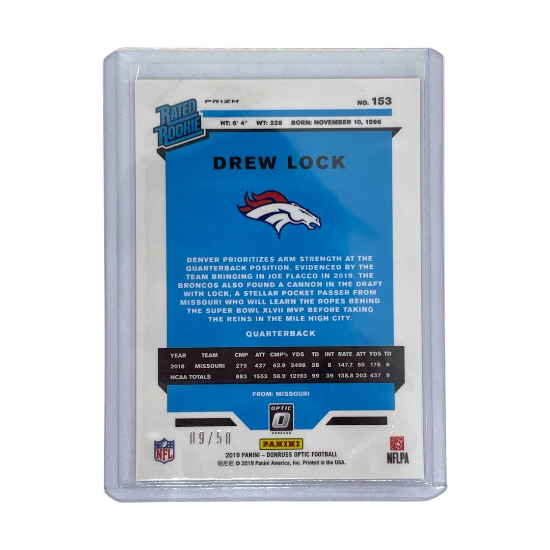 PANINI NFLカード DONRUSS OPTIC PRIZM DREW LOCK DENVER BRONCOS 09/50 #153 中古 IT1