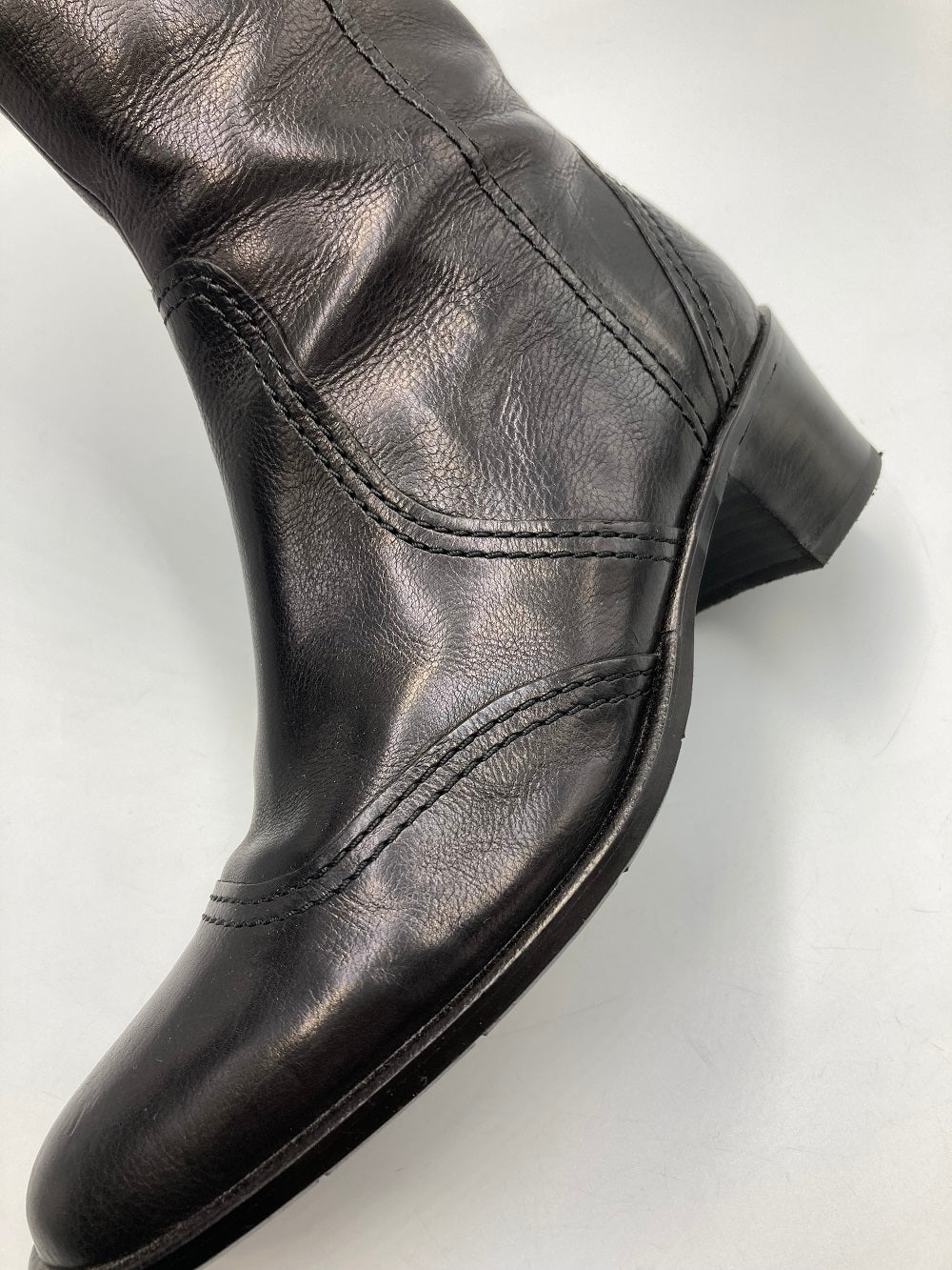 TRU TRUSSARDI STILE トゥルー トラサルディ スティーレ レザー ロングブーツ ブラック 中古 4