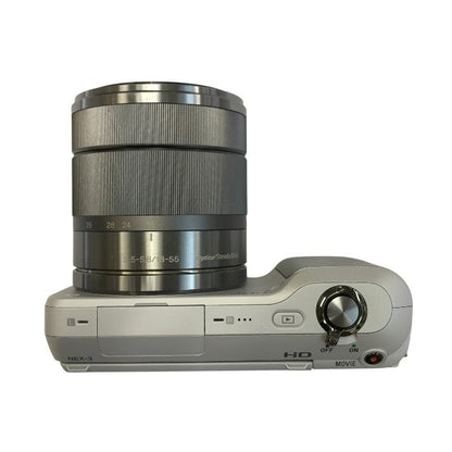 SONY α アルファ デジタル一眼カメラ ズームレンズキット E 18-55mm F3.5-5.6 OSS ホワイト ミラーレス チルト可動式液晶 NEX-3K-W 中古 T1