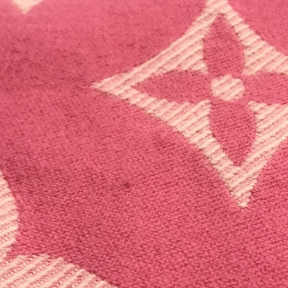 LOUIS VUITTON ルイヴィトン LVエセンシャル マフラー レディース 184×34cm ウール モノグラム フリンジ ピンク M78936 中古 T1