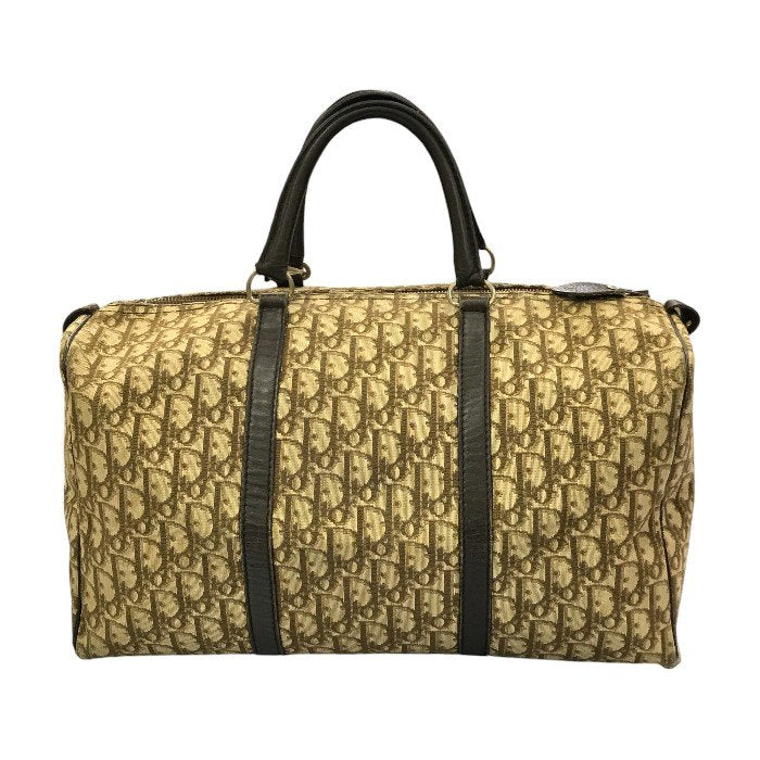 Christian Dior クリスチャンディオール トロッター ボストンバッグ ユニセックス 旅行鞄 オールド ハンドバッグ ベージュ 中古 T1