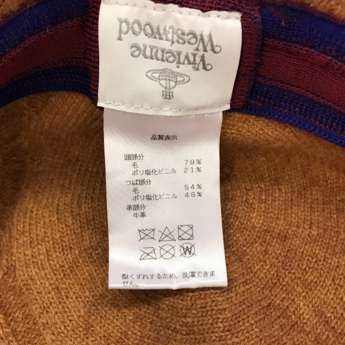 Vivienne Westwood ヴィヴィアンウエストウッド 帽子 レディース 冬 毛 オレンジ S～Mサイズ 中古 M1