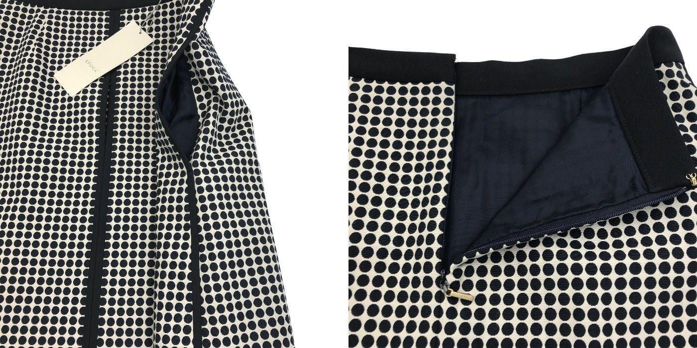 EPOCA エポカ ドッド柄 半袖 セットアップ M5S01－503－40 38(M) アンサンブル 上下セット 水玉 スカート レディース 中古 KW1