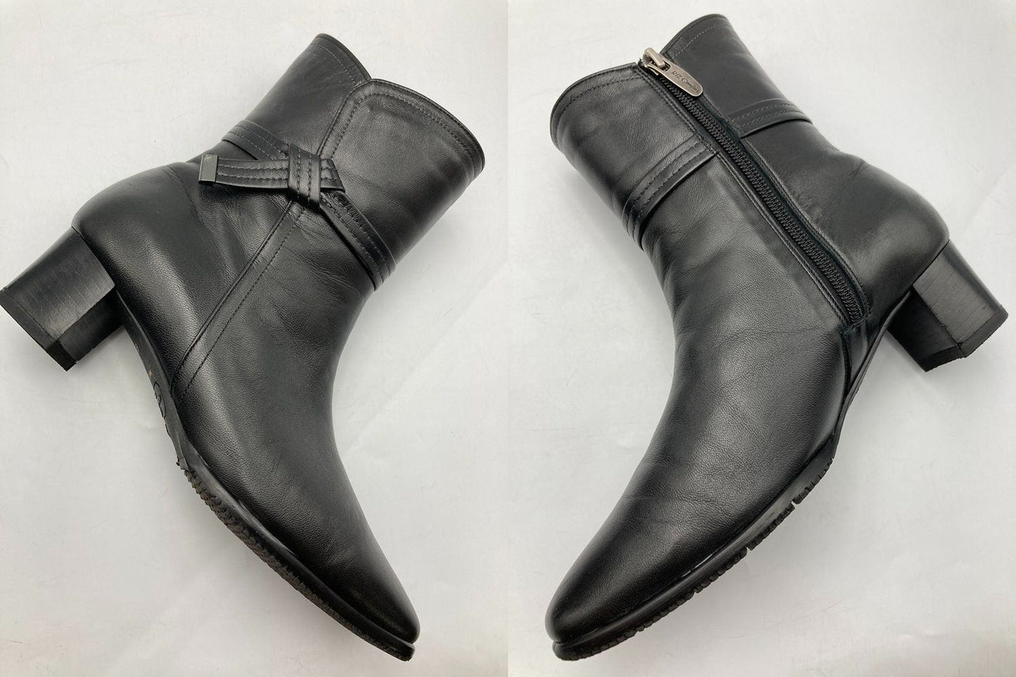 RiZComfort リズコンフォート サイドジップ レザー ショートブーツ 0603 サイズ23.0cm 中古 D4