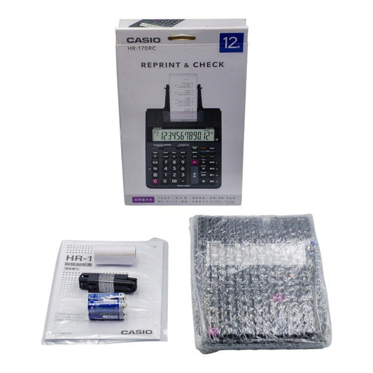 未使用品 カシオ プリンター電卓 デスクタイプ 12桁 HR-170RC-BK 中古 a1