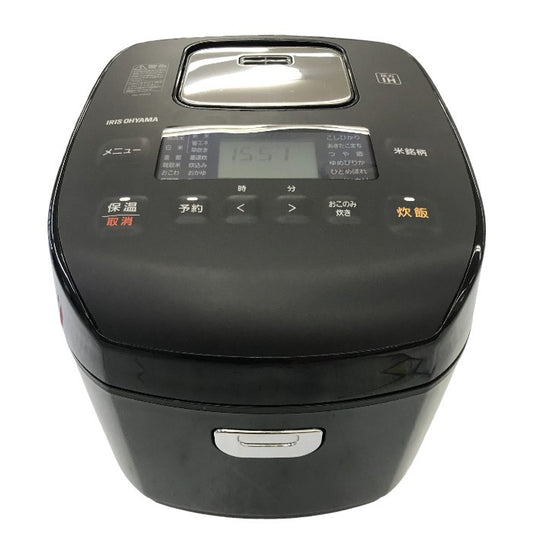 アイリスオーヤマ(IRIS OHYAMA) 炊飯器 圧力IH 5.5合 40銘柄炊き分け機能 極厚火釜 ブラック RC-PD50-B 中古 Y1