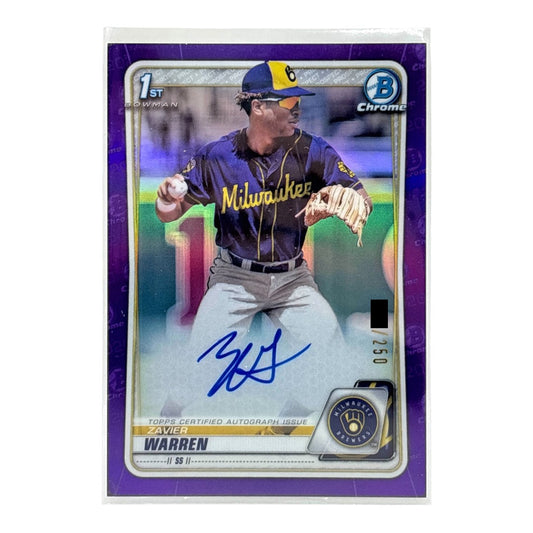 TOPPS MLBカード BOWMAN CHROME 1ST ZAVIER WARREN MILWAUKEE BREWERS /250 #CDA-ZW 中古 IT1