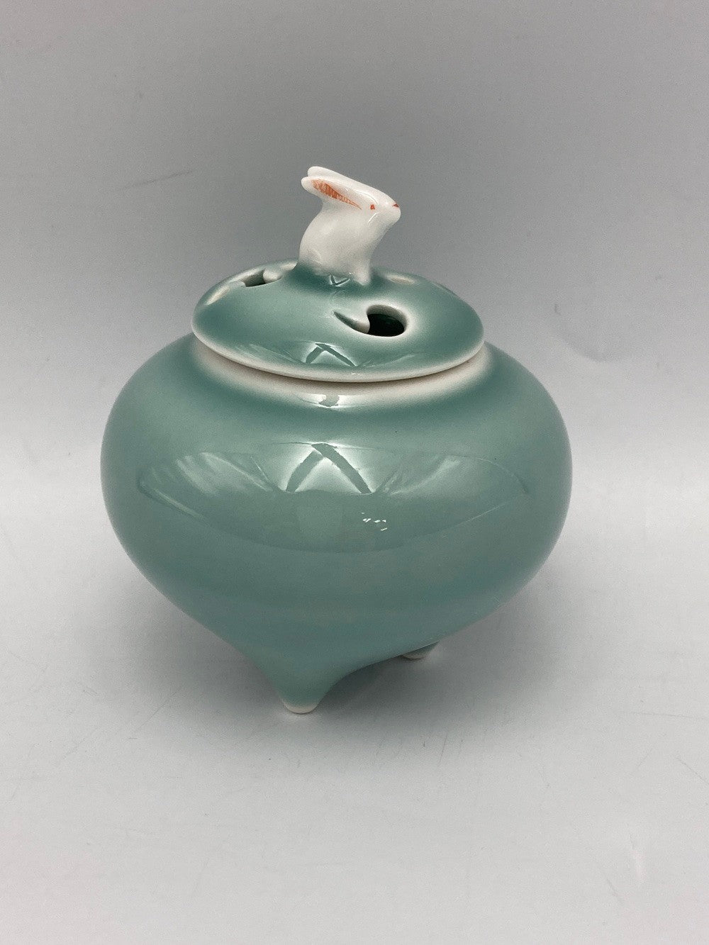 有田焼 深川青磁 1号香炉 3781-340 中古 D4