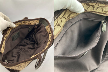 COACH コーチ シグネチャー ビーデッド トートバッグ 8K52 中古 D4