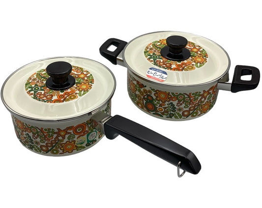 タイガーホーロー モンセーブル オリエント模様 両手鍋＆片手鍋 中古 D4