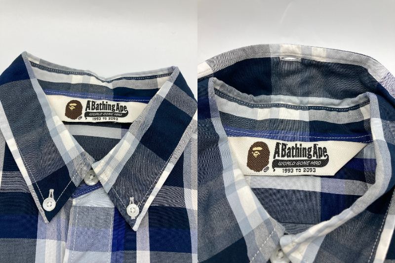 A BATHING APE ア ベイシング エイプ チェック柄 半袖シャツ 中古 4