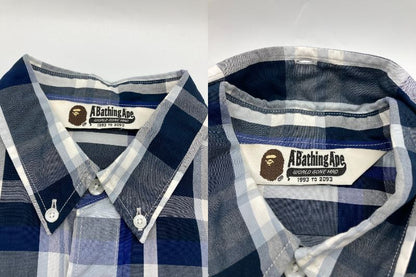 A BATHING APE ア ベイシング エイプ チェック柄 半袖シャツ 中古 4