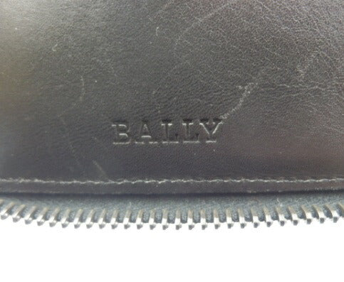 BALLY バリー ショルダー付 ウォレッ ト 財布 中古  黒 ブラック レディース メンズ ブランド BADRAN