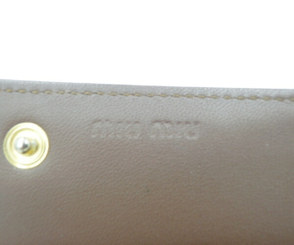 miu miu クロコ調 レザー ロング ウォレット 中古  ミュウミュウ ２つ折り 長財布 レディース ブランド おしゃれ