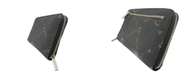 CHANEL トラベルライン ラウンドファスナー 長財布 中古 シャネル ナイロン レディース ブラック ブランド 小銭入れ 黒