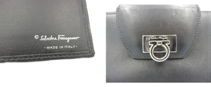 Salvatore Ferragamo ガンチーニ 2つ折り 長財布 中古  フェラガモ レザー 本革 ブランド ロングウォレット パスケース