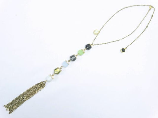 SWAROVSKI/スワロフスキー ネックレス 中古 ロングトップで印象的な胸元に♪ ゴールド×ブラック×グリーン