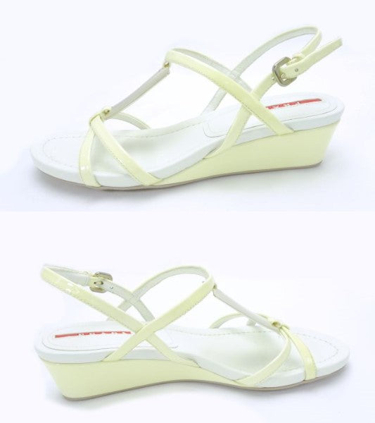 PRADA/プラダ ロゴプレート付サンダル 35 約22cm 中古  プラダのレザーサンダルです♪