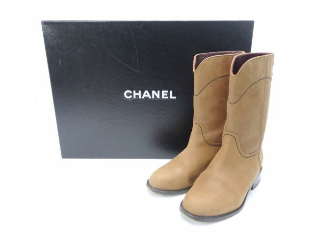 CHANEL/シャネル ラムスキンブーツ 35 約22cm 中古  やわらかなラムスキンブーツです♪