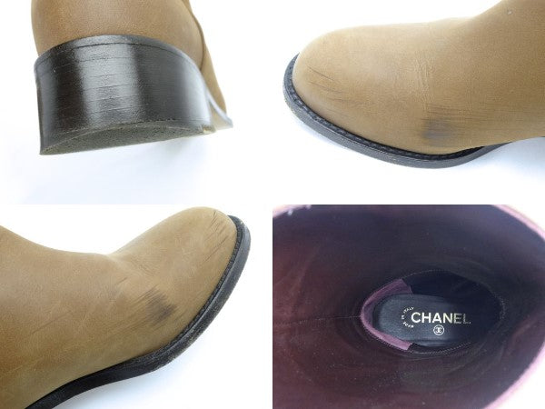 CHANEL/シャネル ラムスキンブーツ 35 約22cm 中古  やわらかなラムスキンブーツです♪