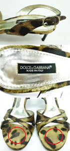 ドルチェ＆ガッバーナ バックストラップ サンダル 約23-23.5cm 中古 DOLCE&GABBANA 人気のレオパード柄のかわいいサンダルです♪