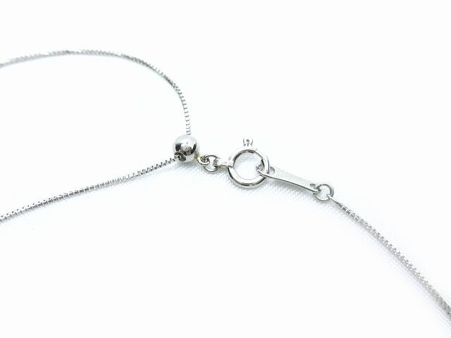 ダイヤ0.407ct+0.46ct Pt900 ネックレス中古  ひし形のトップがシャープで印象的なダイヤネックレスです♪