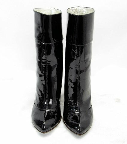DOLCE&GABBANA/ドルチェ＆ガッバーナ エナメル レディース ミドルブーツ 約24.0cm 中古  光沢のいいドルガバのハイヒールブーツです☆