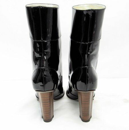 DOLCE&GABBANA/ドルチェ＆ガッバーナ エナメル レディース ミドルブーツ 約24.0cm 中古  光沢のいいドルガバのハイヒールブーツです☆