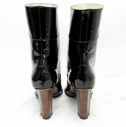 DOLCE&GABBANA/ドルチェ＆ガッバーナ エナメル レディース ミドルブーツ 約24.0cm 中古  光沢のいいドルガバのハイヒールブーツです☆
